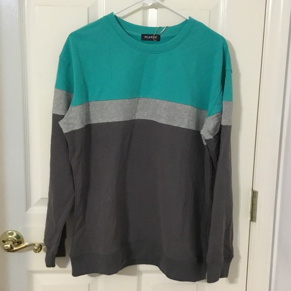 PGANDS Green/Grey/Charcoal Crew Neck Sweatshirt women’s xl